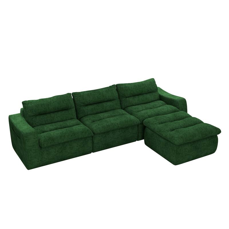 Ultra Comfy Lazy Beanbag Sofa, Modular L-Shape Compact Combined Seat