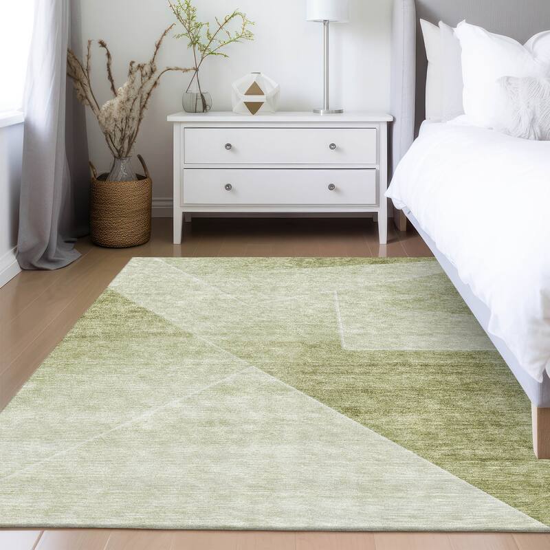 Machine Washable Indoor/ Outdoor Chantille Contemporary Abstract Rug