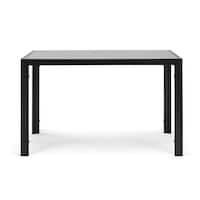 Tempered Glass-Topped Dining Table Safety and Easy to Clean Metal Frame ...