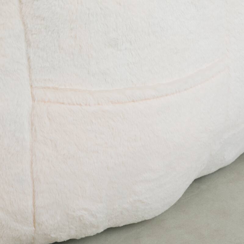 GDFStudio - Faux Fur 41.4" Deep Seat Bean Bag Chair with Armrests
