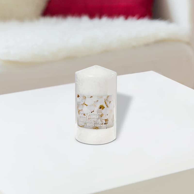 2.75"X5" Scented Pillar Sweet Jasmine - Set of 6