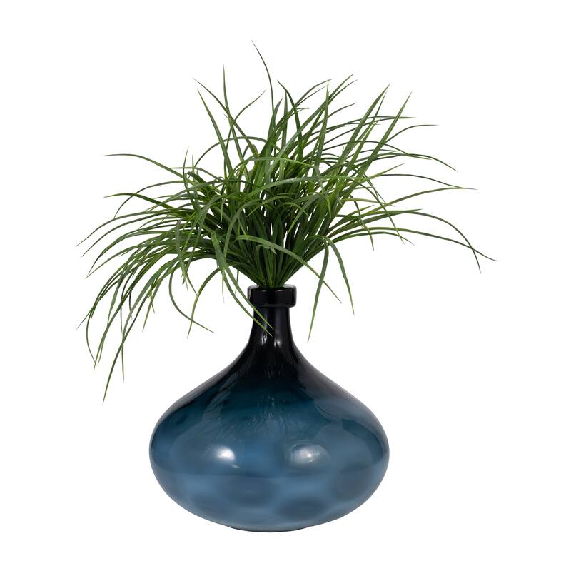 Sagebrook Home Coastal Glass Blue Modern Vase