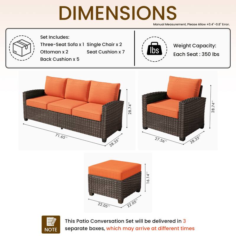 XIZZI 5-piece Patio Furniture Conversation Seating Set