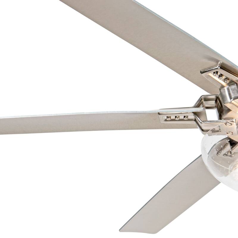 70-in Modern 6-Blade Brushed Nickel Glass Large Ceiling Fan with Remote