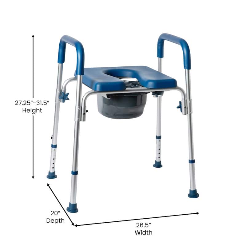 Height Adjustable Multifunctional Heavy Duty Commode and Shower Chair