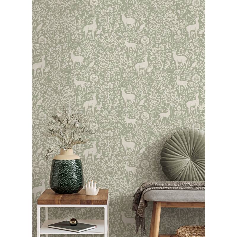 Deer Woods Non-pasted Wallpaper – 396in. x 21in. – Covers 56 square feet