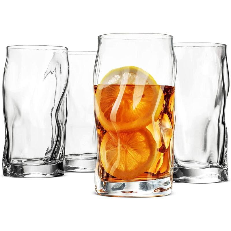 Bormioli Rocco Set of 4 Sorgente Cooler Glasses - 15.5 oz. - 15.5 oz. - Clear