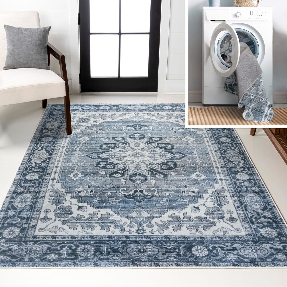 JONATHAN Y Maris Ornate Medallion Machine Washable Area Rug