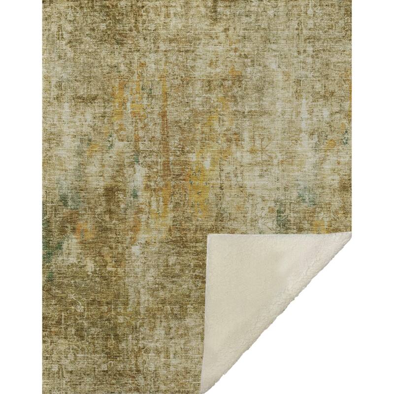 Premium Machine Washable Modern Abstract Sherpa Throw Blanket