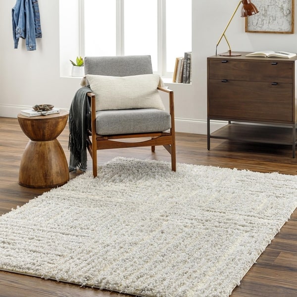 slide 2 of 6, Livabliss Everton Mod Stripes Plush Area Rug 7' 10" x 9' 6" - Grey/Cream - Rectangle
