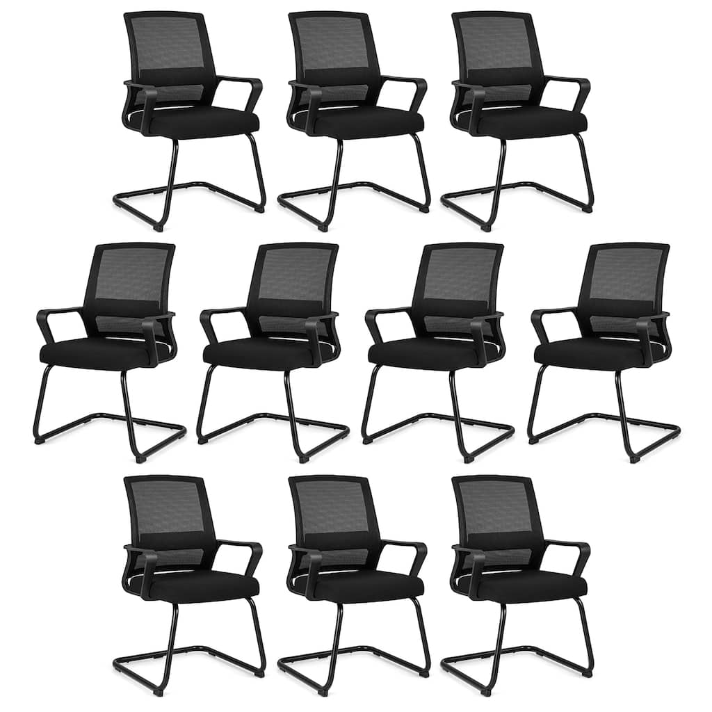 Gymax Office Guest Chair Set of 10 Conference Reception Chair w/