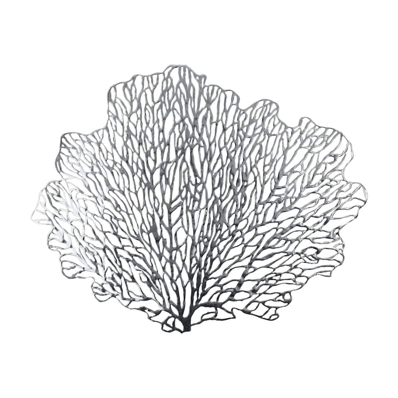 Home Details 4 Pack Coral Metallic Placemats - Set of 4 - 18.11" x 16.14" x 0.2" - Silver