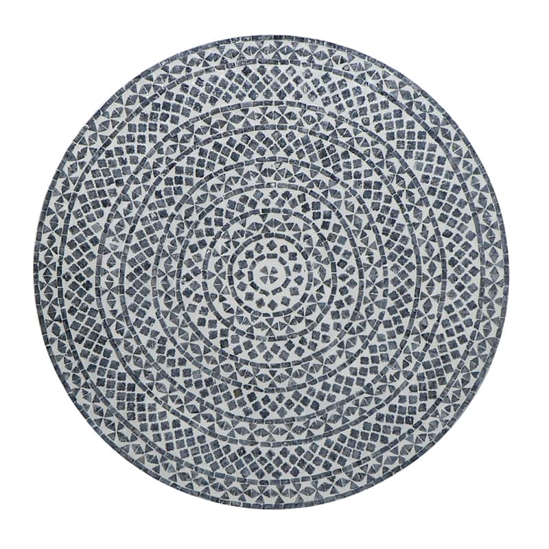 Janus Capiz Coffee Table with Pedestal Base - 35.25" - Gray, Beige, and Gold