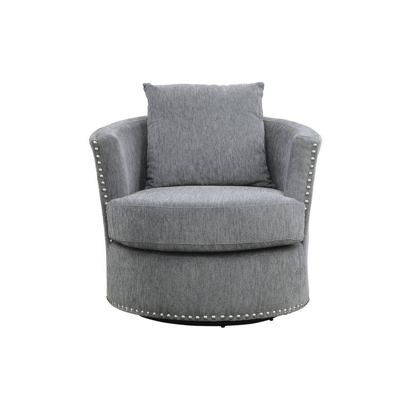 Vivie Dark-Gray Chenille Fabric Living Room Set