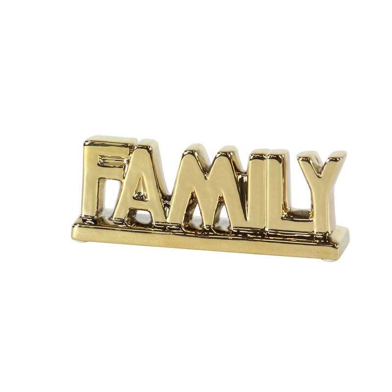 The Novogratz Multi Colored Porcelain Family Decorative Sign (Set of 2) - 8 x 2 x 3