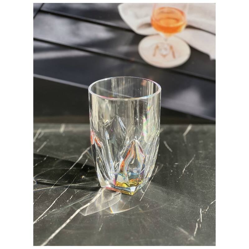 Rainbow Diamond Acrylic Glasses Drinking Set of 4