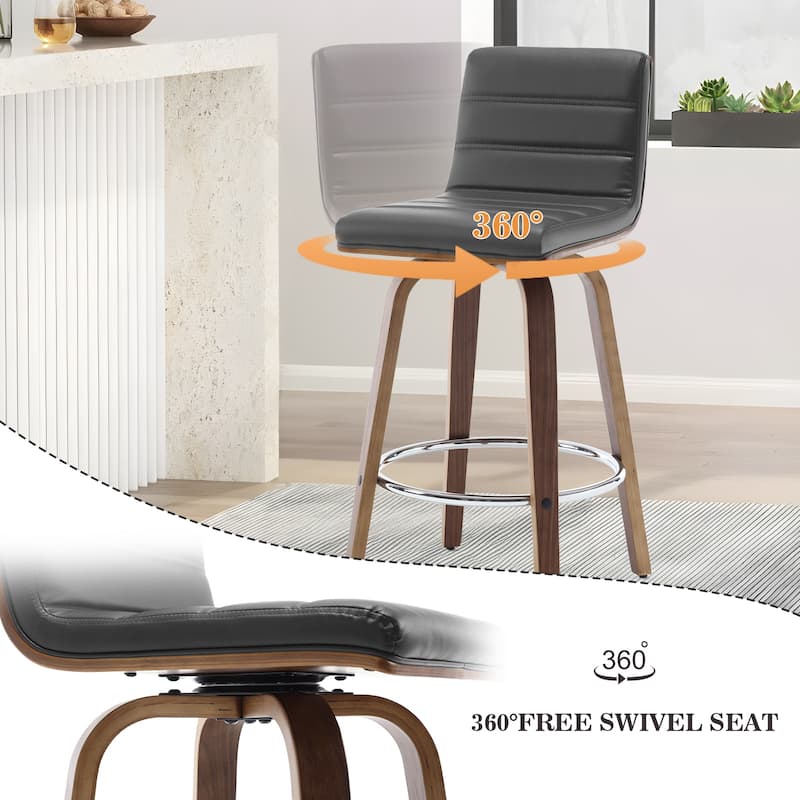 26"/29" Faux Leather Swivel Bar/Counter Stools, Set of 2/3