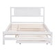 preview thumbnail 15 of 15, Full Size Platform Bed with Adjustable Trundle and Headboard, White