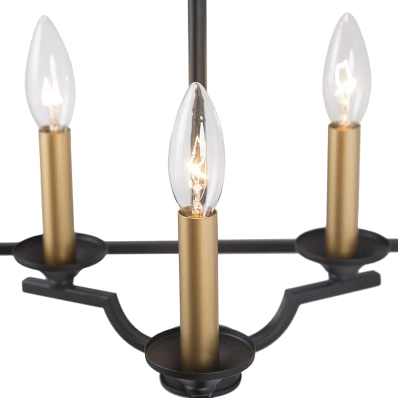 Kania Modern Farmhouse Black Gold 3-light Lantern Pendant Lighting