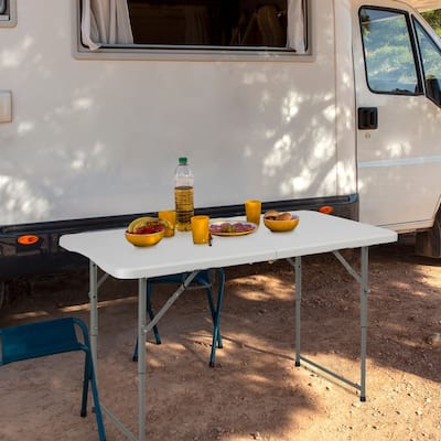 4 ft. Plastic Adjustable Height Folding Table
