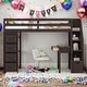 preview thumbnail 1 of 9, Multi-Functional Twin size Loft Bed with Storage Drawers, Shelves, Desk and Stairs, Sturdy Construction & Unique Design, Black Espresso