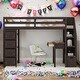 preview thumbnail 1 of 16, Twin size Loft Bed with Storage Drawers, Shelves, Desk and Stairs, Black