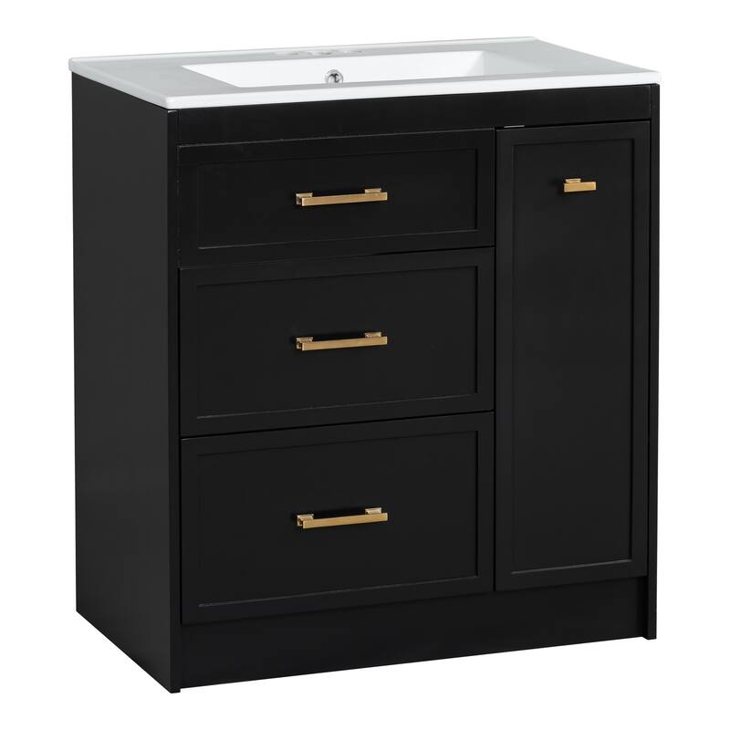 30" Bathroom Vanity Set with Three Drawers
