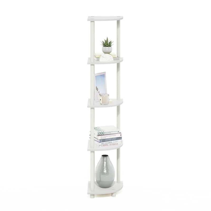 5 Tiers Wood Household Shelving Unit in White (11.6 in. W x 57.7 in. H x 11.6 in. D)