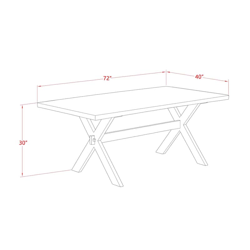 East West Furniture kitchen table set - a dinner table & Stackable chairs - Wire-brushed Black (Pieces & Seat Options)