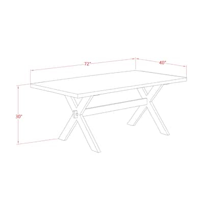 East West Furniture kitchen dining set - a wooden table & Stackable chairs - Wire-brushed Black (Pieces & Seat Options)