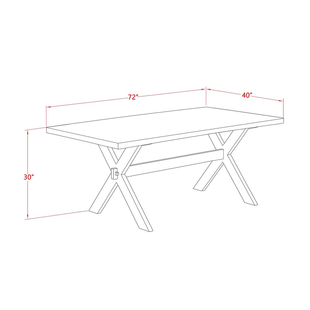East West Furniture kitchen dining set - a wooden table & Stackable chairs - Wire-brushed Black (Pieces & Seat Options)