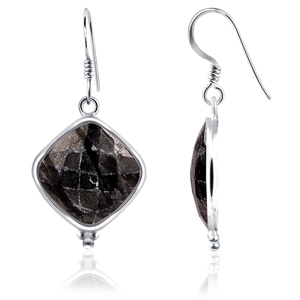 Picasso Jasper Sterling Silver Cushion Dangle Earrings by Orchid Jewelry. Opens flyout.
