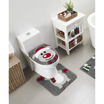 Christmas Reindeer Bath Rug Set