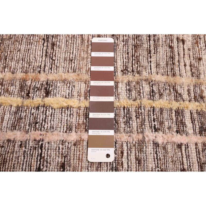 ECARPETGALLERY Hand-knotted Pak Finest Marrakesh Dark Brown Wool Rug - 8'10 x 12'1