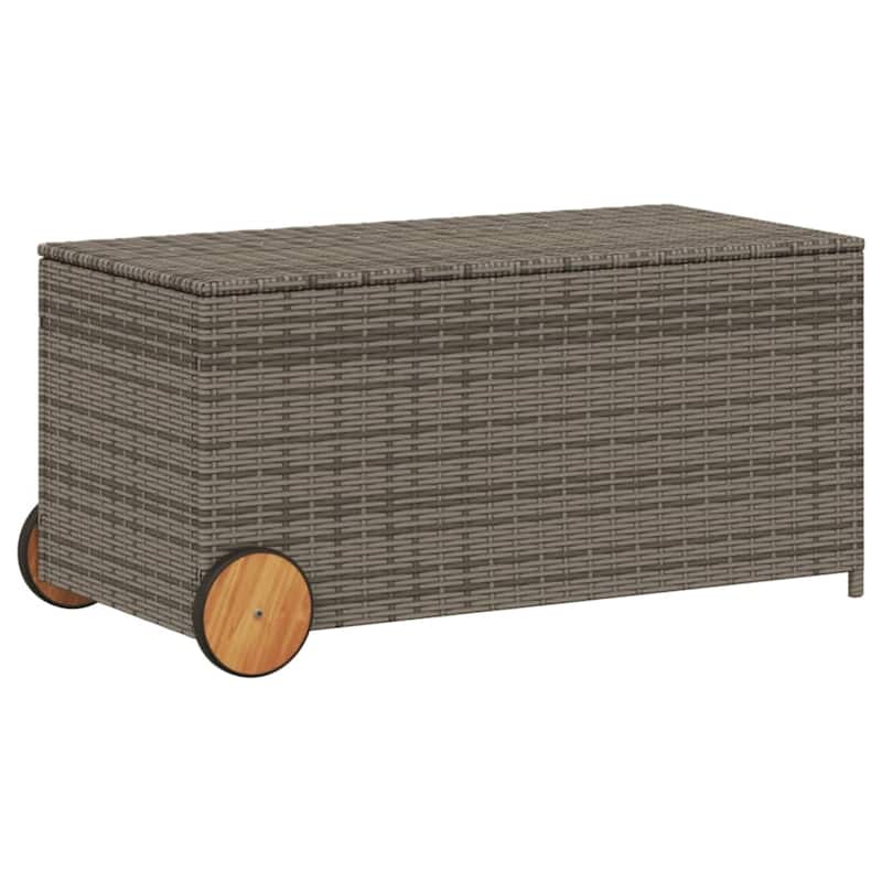 vidaXL Patio Storage Box Poly Rattan 70.9"x35.4"x27.6" Gray