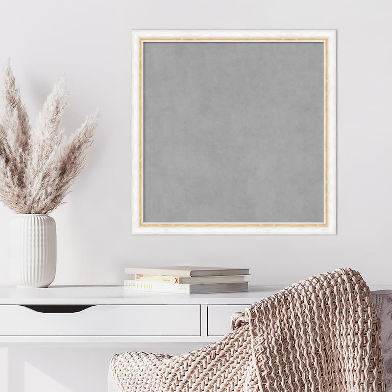 Amanti Art Morgan White Gold Framed Magnetic Board