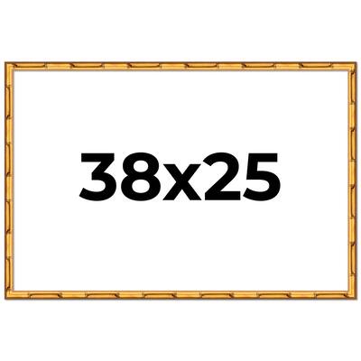 38x25 Frame Gold Bamboo Picture Frame Modern Photo Frame Includes UV Acrylic Shatter Guard Front Acid Free Foam Backing Board