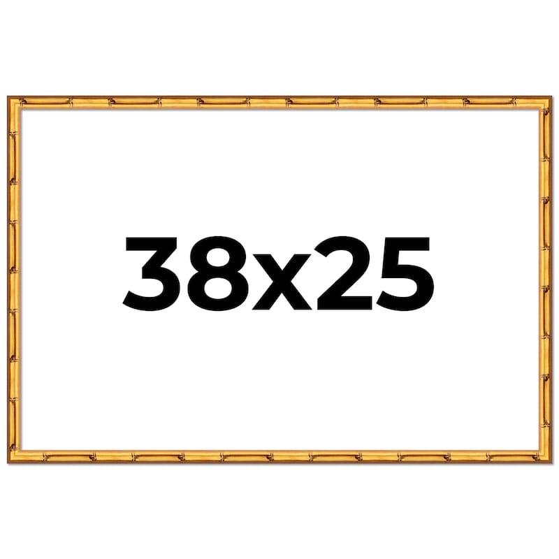 38x25 Frame Gold Bamboo Solid Wood Picture Frame | 1 Inch Moulding