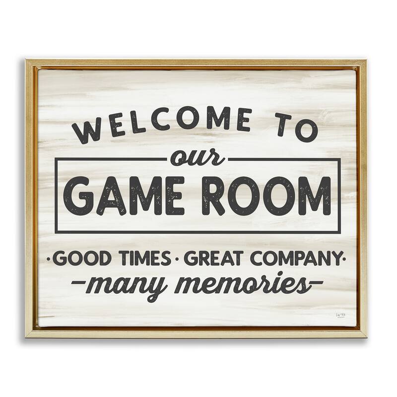 Stupell Welcome To Game Room Framed Floater Canvas Wall Art Design by Lux Me Designs