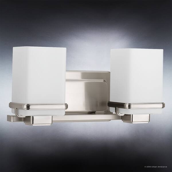 Shop Luxury Transitional Bathroom Vanity Light 6 5 H X 13 W With Craftsman Style Brushed Nickel Finish By Urban Ambiance On Sale Overstock 28670658