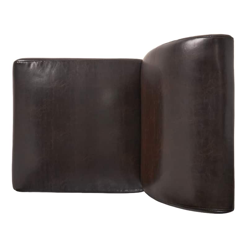 Darcy Brown Leather Slipper Chair by Christopher Knight Home - 24.50" L x 34.25" W x 34.00" H
