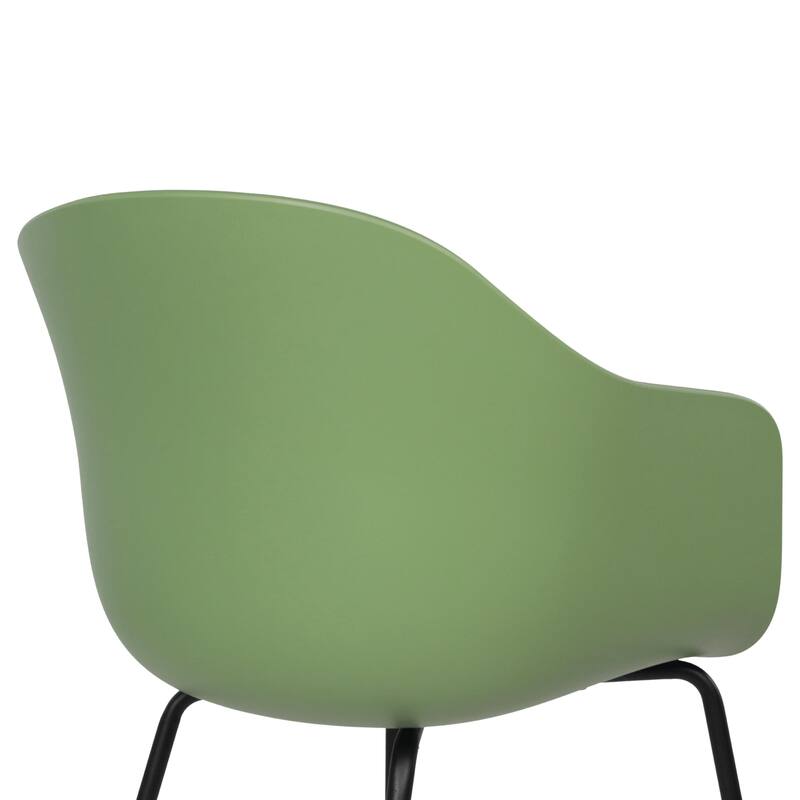 Furnish Theory Curve-K ML Indoor/Outdoor Dining Armchairs Arm Chairs w Polypropylene Shell & Powder-Coated Steel Legs (Set of 2)