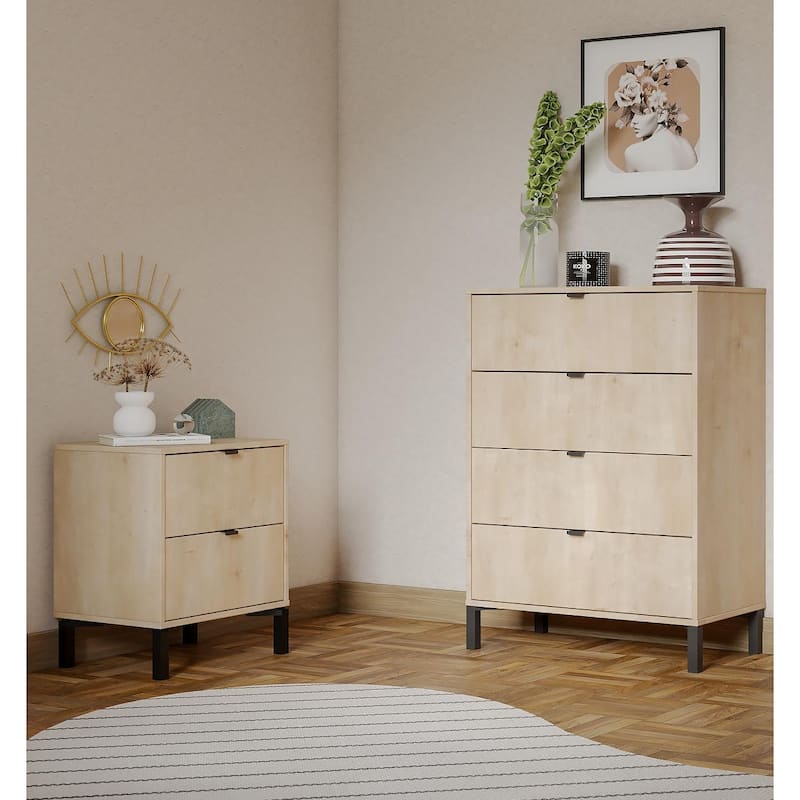 Minimalist 2-Drawer Nightstand