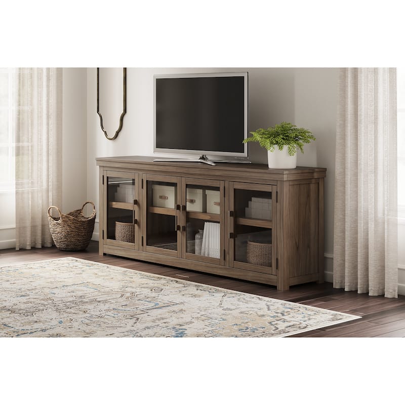 Signature Design by Ashley Boardernest Brown 85" TV Stand for TVs up to 97" - 85"W x 18"D x 33"H