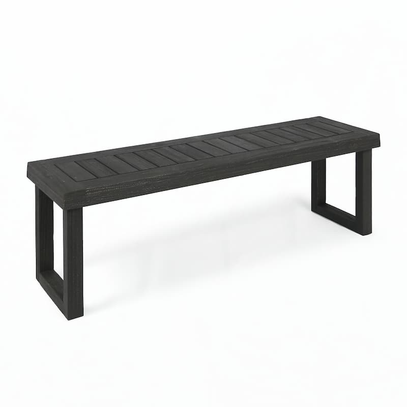 Outdoor 6-Seater Acacia Wood Dining Set,Dark grey