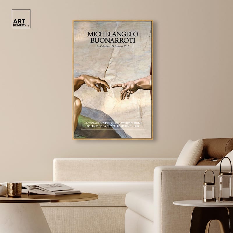 Touching Fingers Canvas by Art Remedy