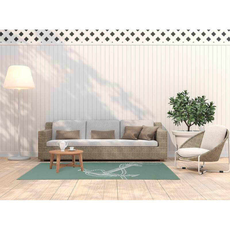 Anchored Nautical Indoor/Outdoor Rug