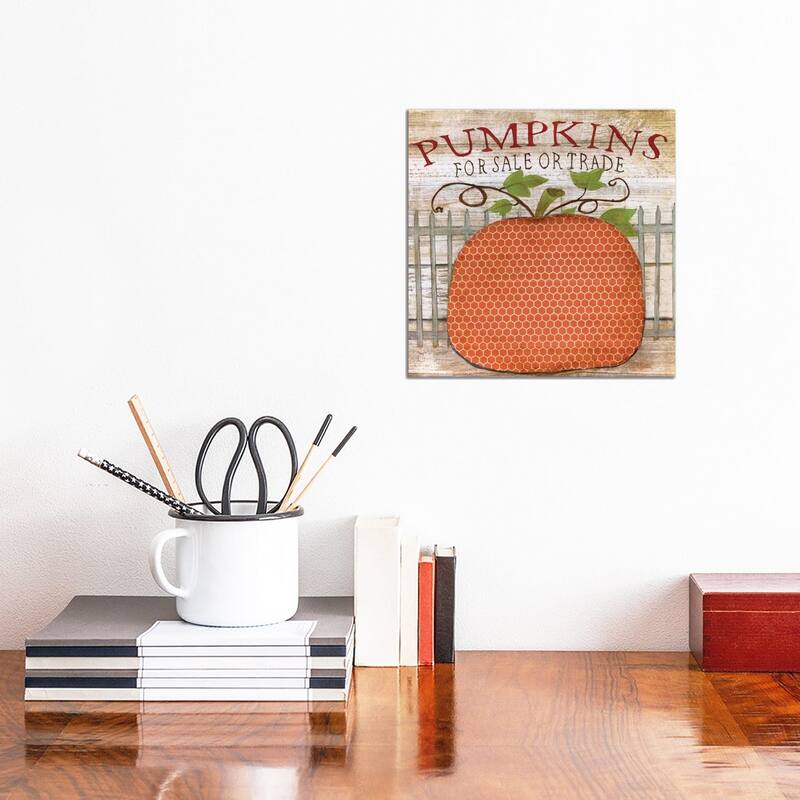 iCanvas "Pumpkins For Sale" by Tava Studios Canvas Print - 12x12x0.75