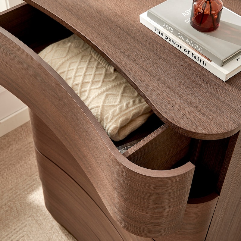 Mirae 5-Drawer Curved Dresser Chest of Drawers