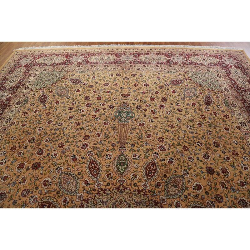 Vegetable Dye Large Tabriz Persian Area Rug Hand-knotted Wool Carpet - 11'5" x 16'2"